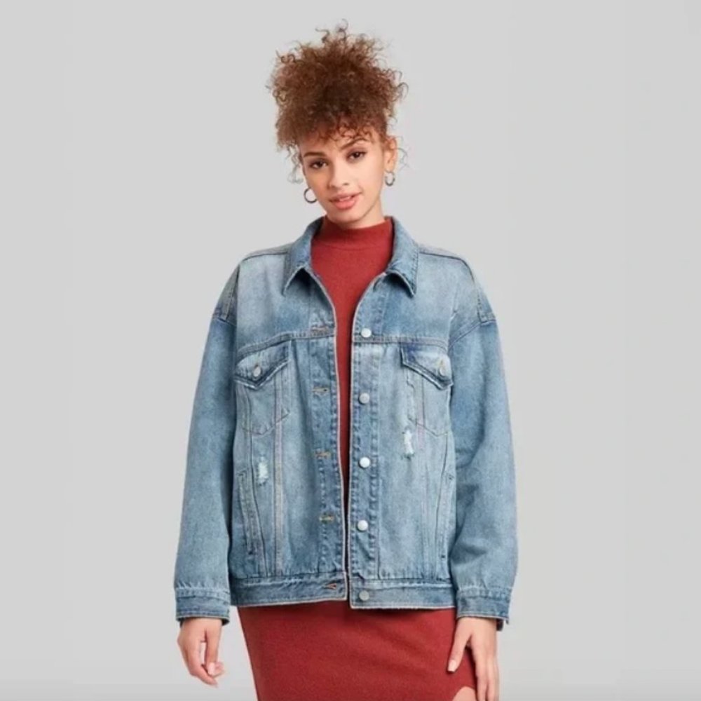 Target Wild Fable Women’s Oversized Denim Trucker Jacket XSmall